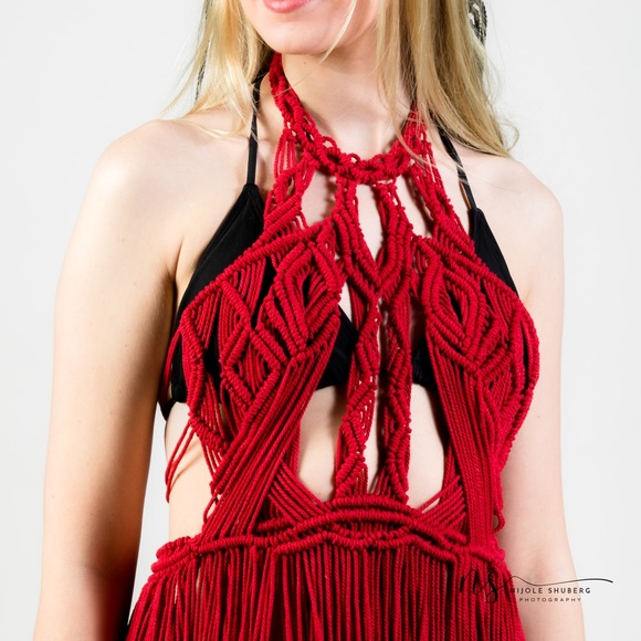 Handmade Macrame Crochet Dress Shibari Cut Out Designer Fashion Week - Picture 6 of 12
